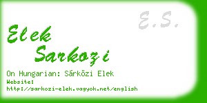 elek sarkozi business card